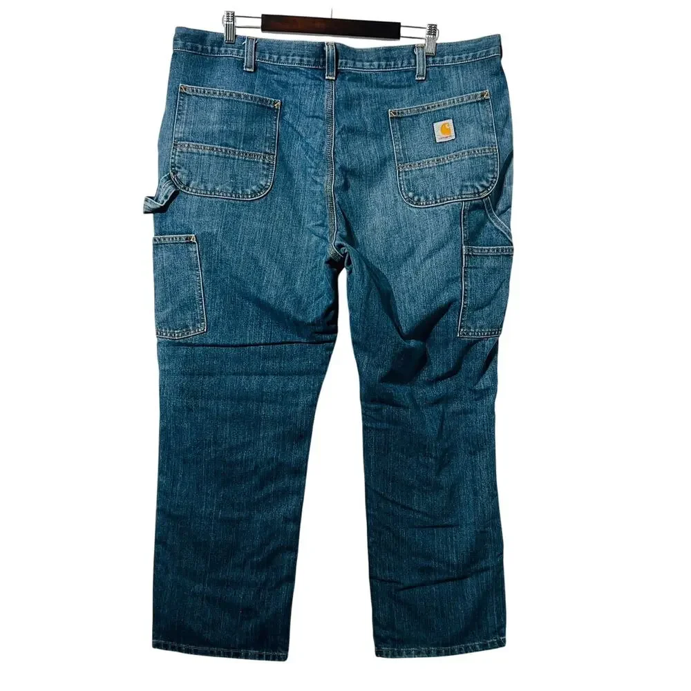 Carhartt Jeans Mens 42X30 Blue Relaxed Fit Straight Leg Carpenter Work Denim